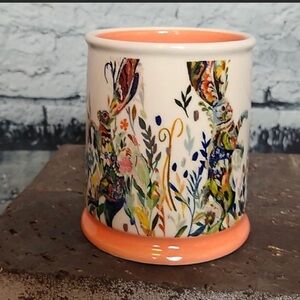 ANTHROPOLOGIE Starla Hoffman Dancing Hares Mug